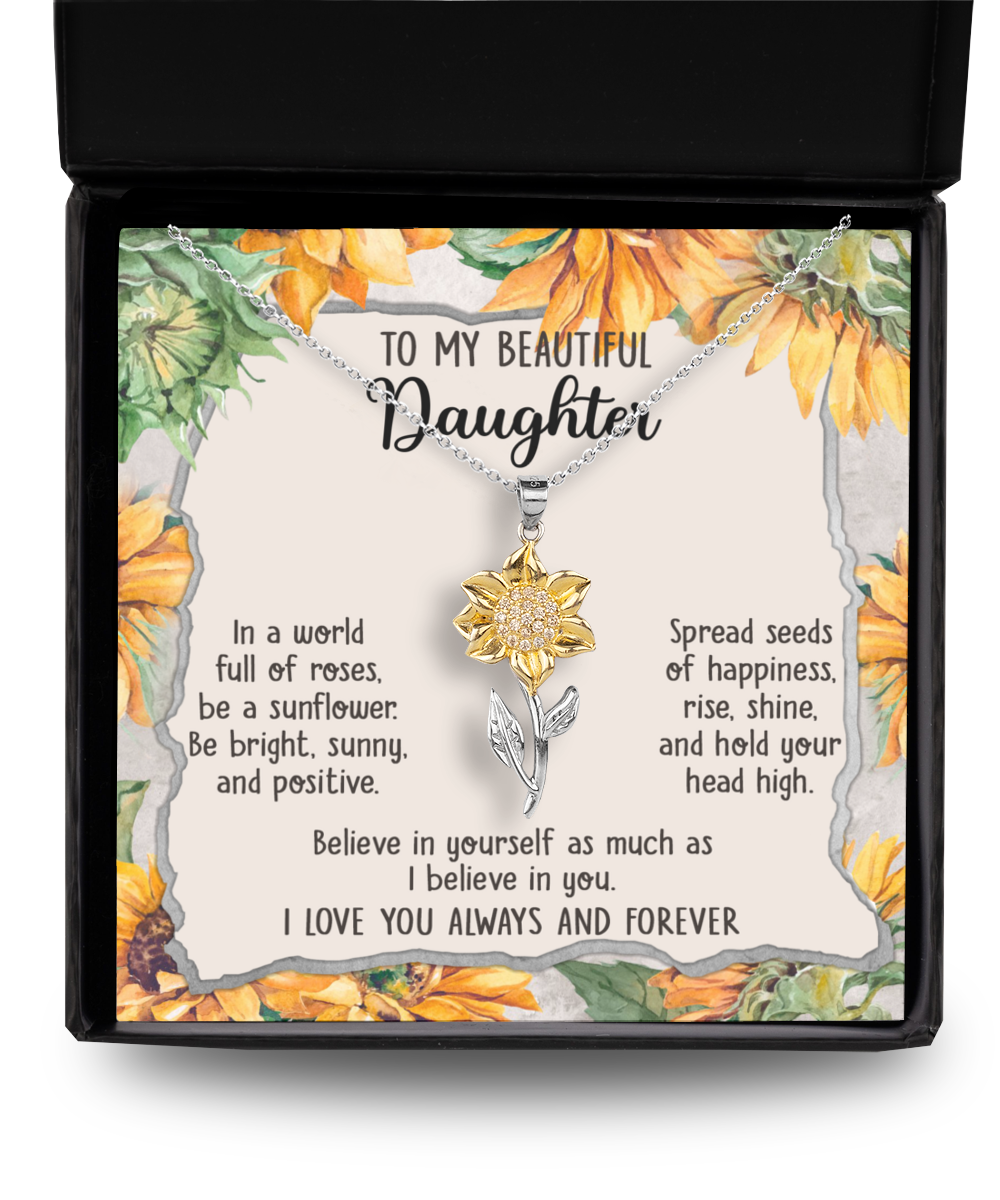 Daughter | Be A Sunflower | Sunflower Pendant Necklace