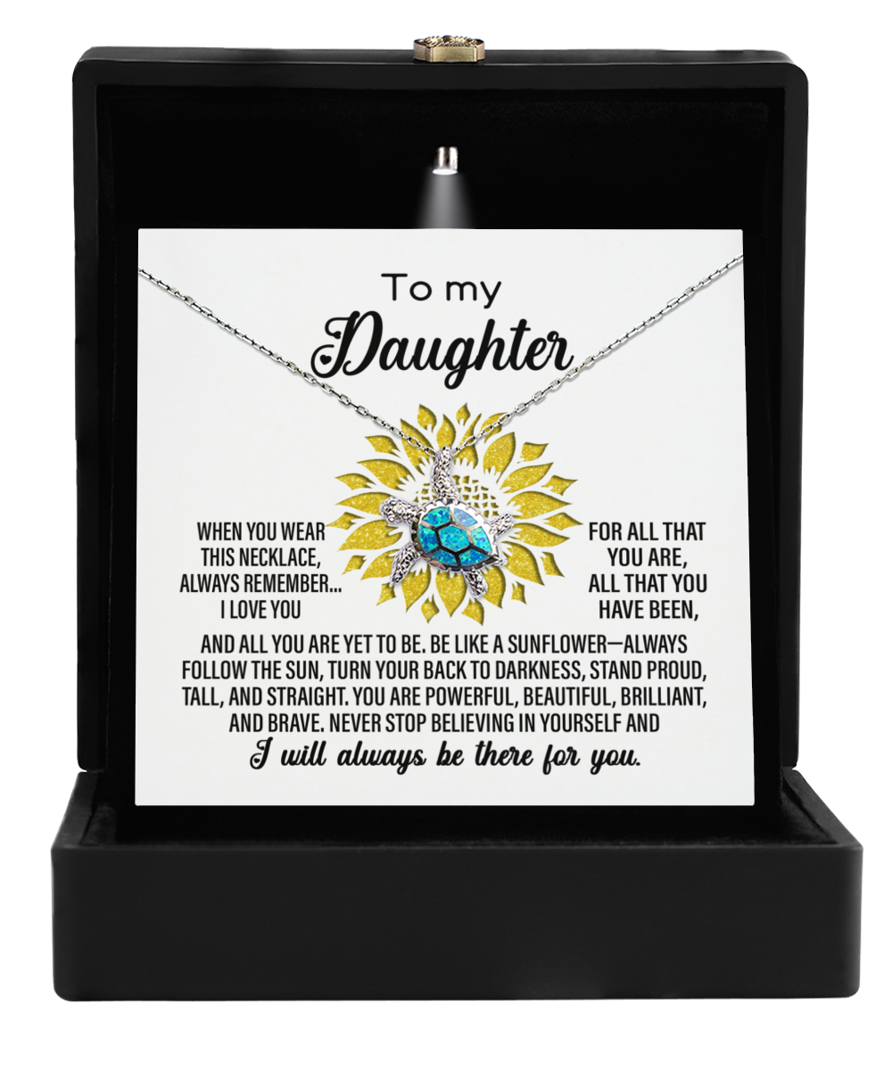 Daughter | Like A Sunflower | Opal Turtle Pendant Necklace