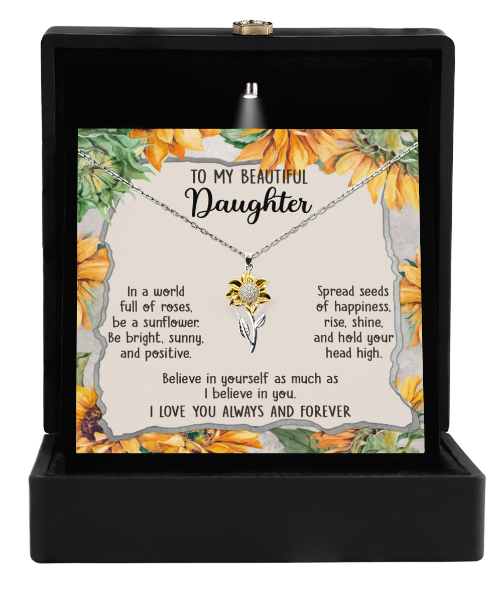 Daughter | Be A Sunflower | Sunflower Pendant Necklace