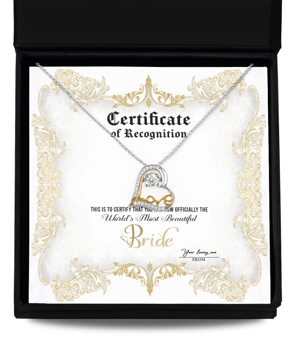 Bride | Certificate Of Achievement | Love Dancing Necklace