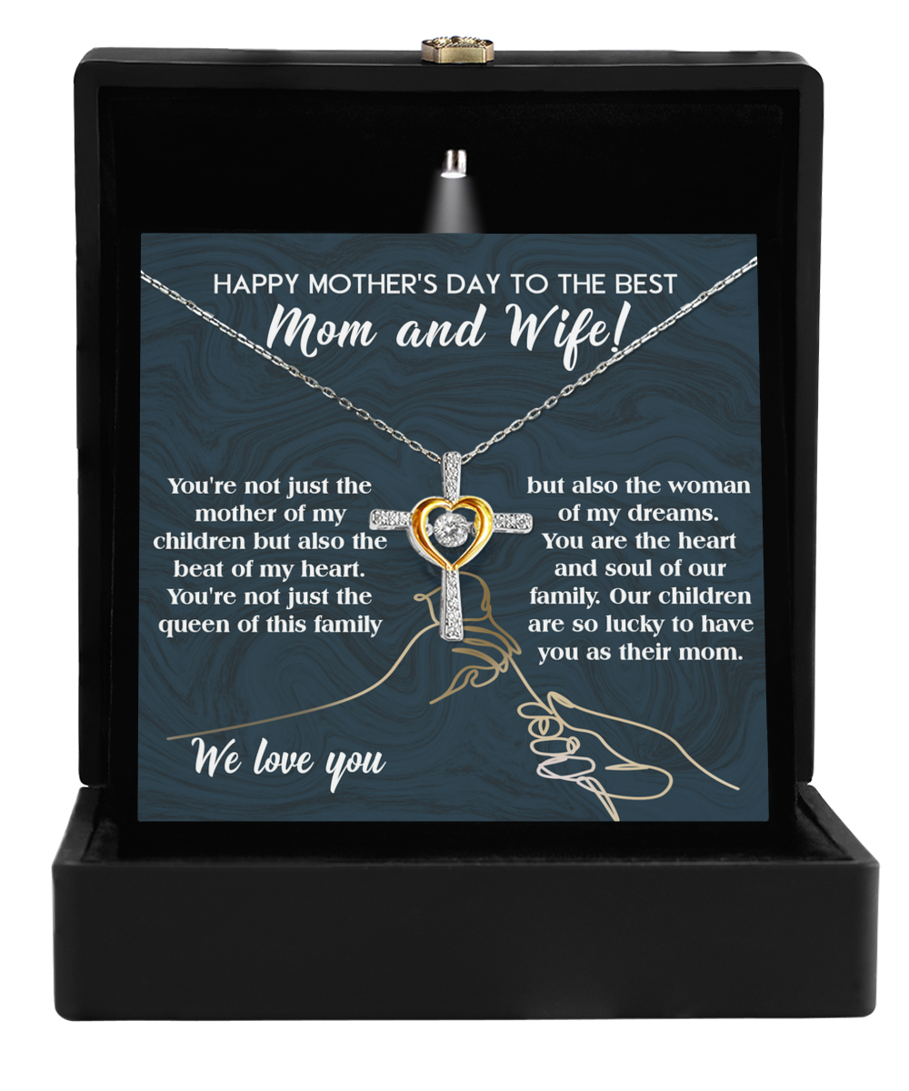 Mom & Wife | Happy Mother's Day | Cross Dancing Necklace