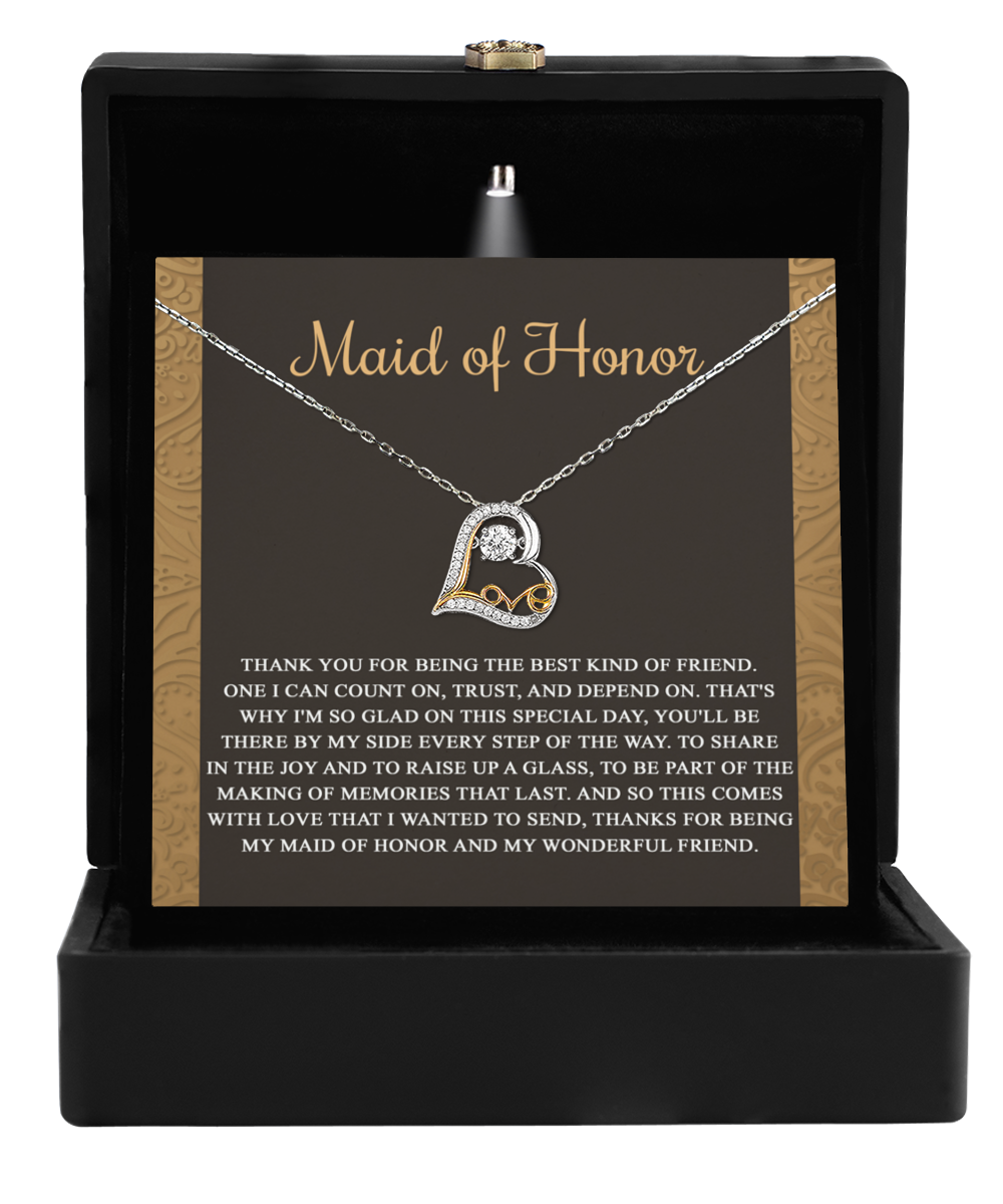 Maid of Honor | My Wonderful Friend | Love Dancing Necklace