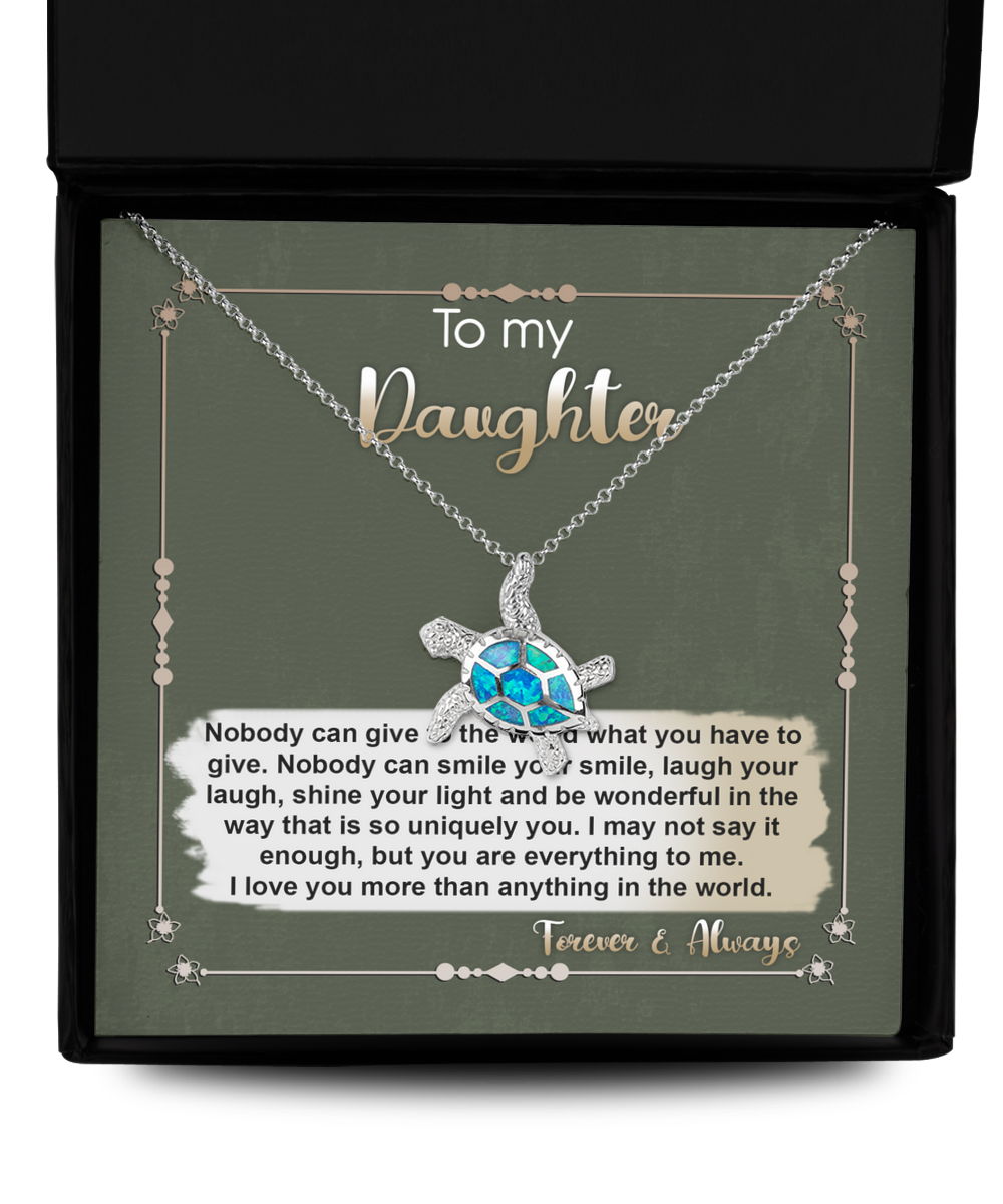 Daughter | Everything To Me | Opal Turtle Pendant Necklace