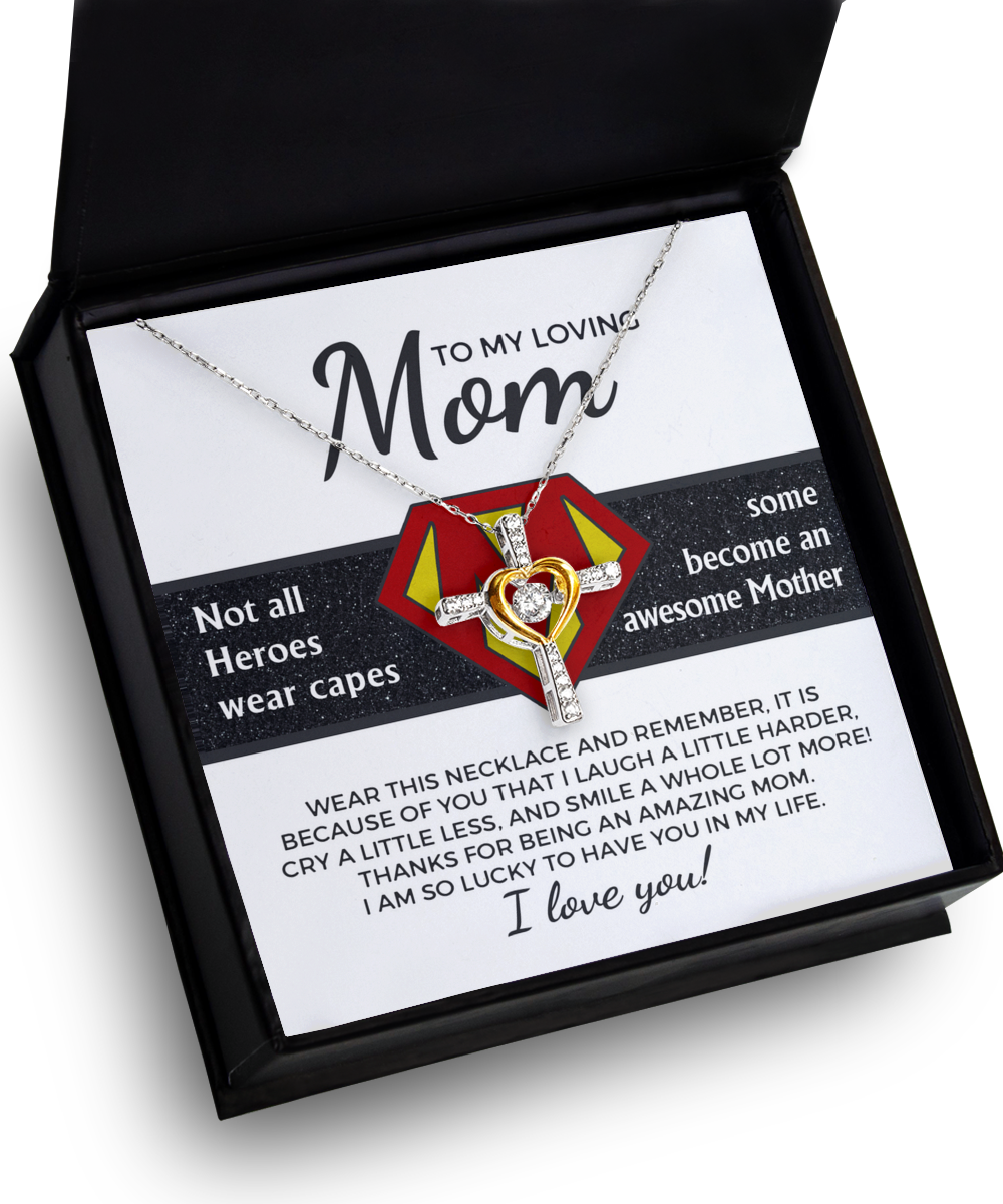 Mom | Awesome Mother | Cross Dancing Necklace