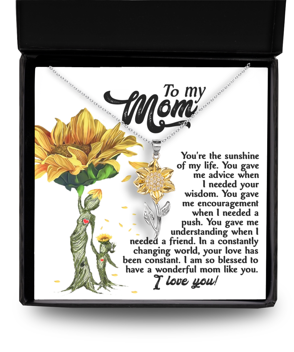 Mom | The Sunshine | Sunflower Pendant Necklace