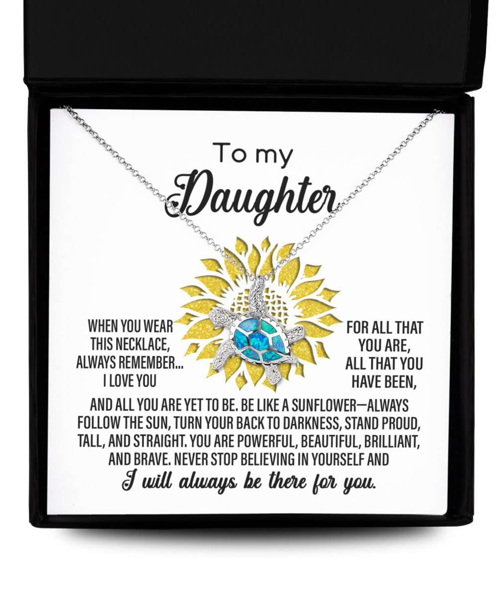 Daughter | Like A Sunflower | Opal Turtle Pendant Necklace