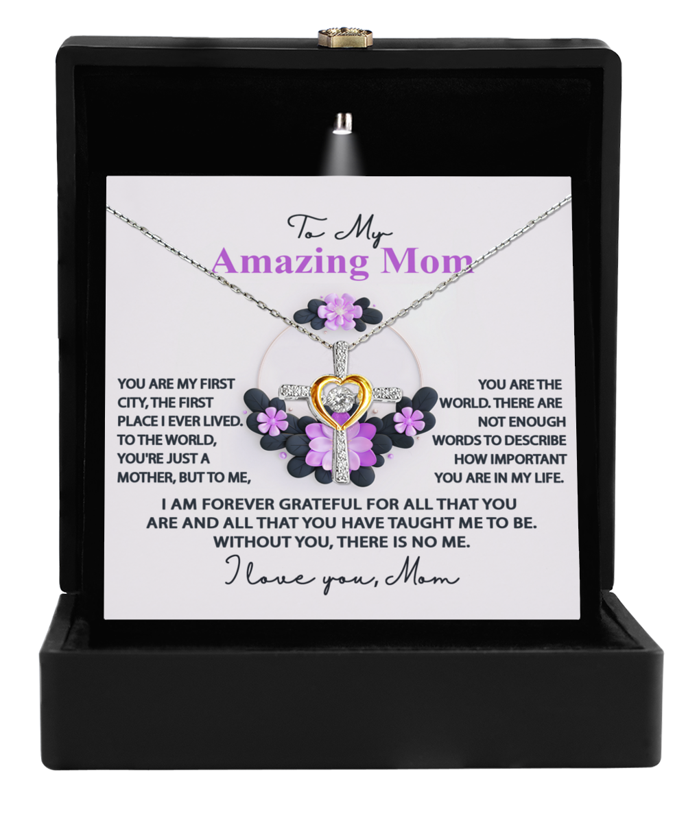 Mom | Forever Grateful | Cross Dancing Necklace