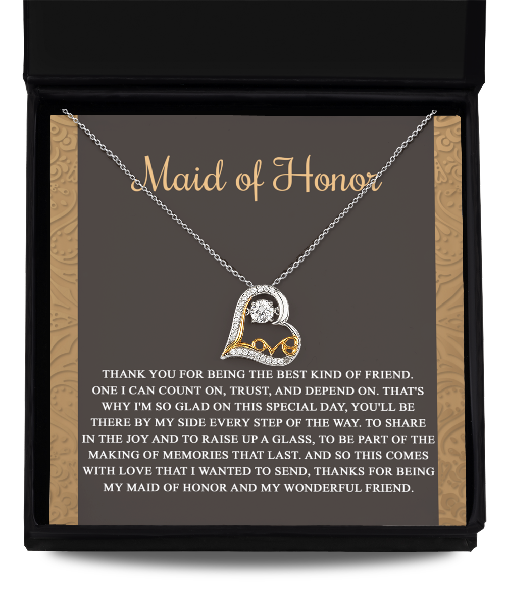 Maid of Honor | My Wonderful Friend | Love Dancing Necklace