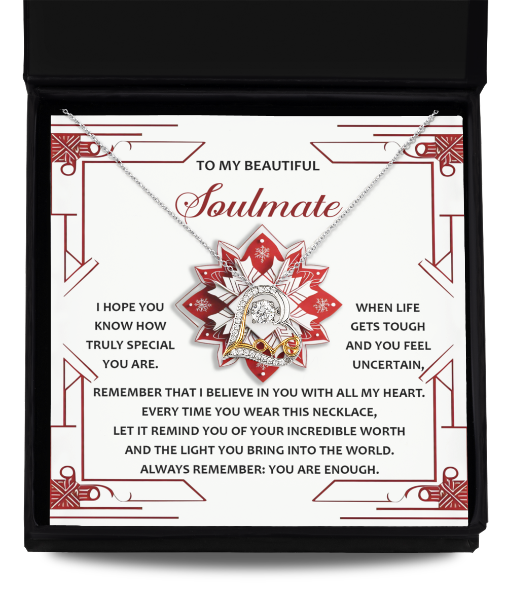 To My Beautiful Soulmate | You Are Enough | Love Dancing Necklace