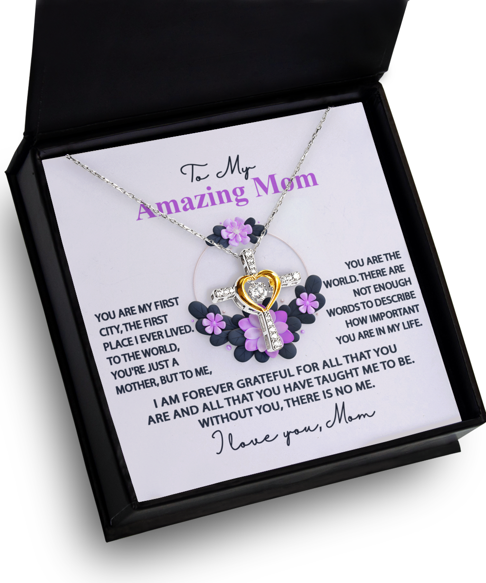 Mom | Forever Grateful | Cross Dancing Necklace