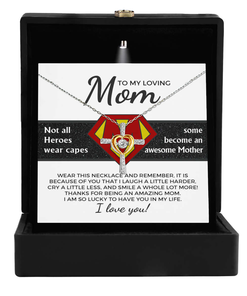 Mom | Awesome Mother | Cross Dancing Necklace