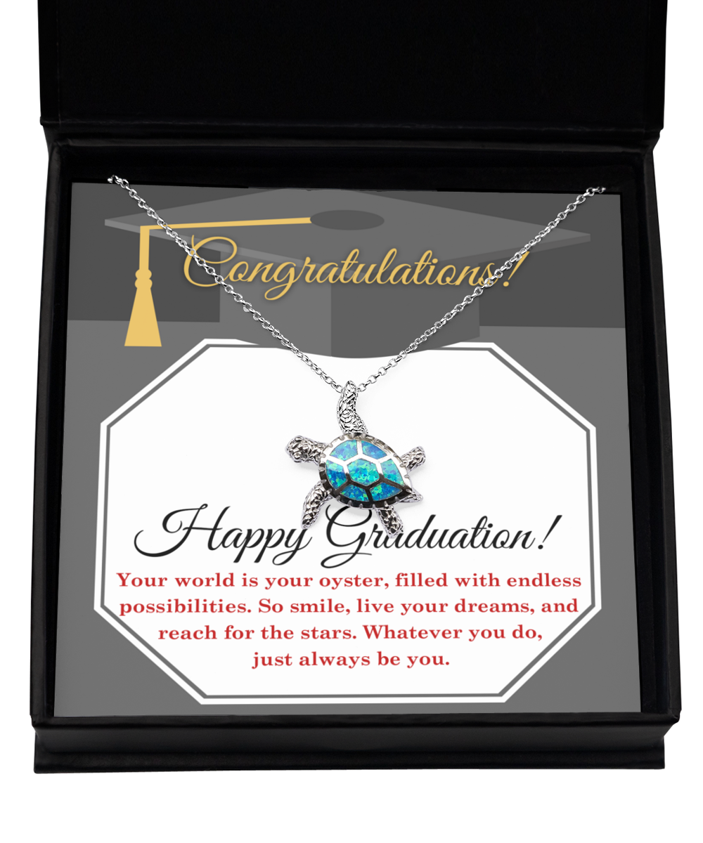 Happy Graduation | Your Oyster | Opal Turtle Necklace