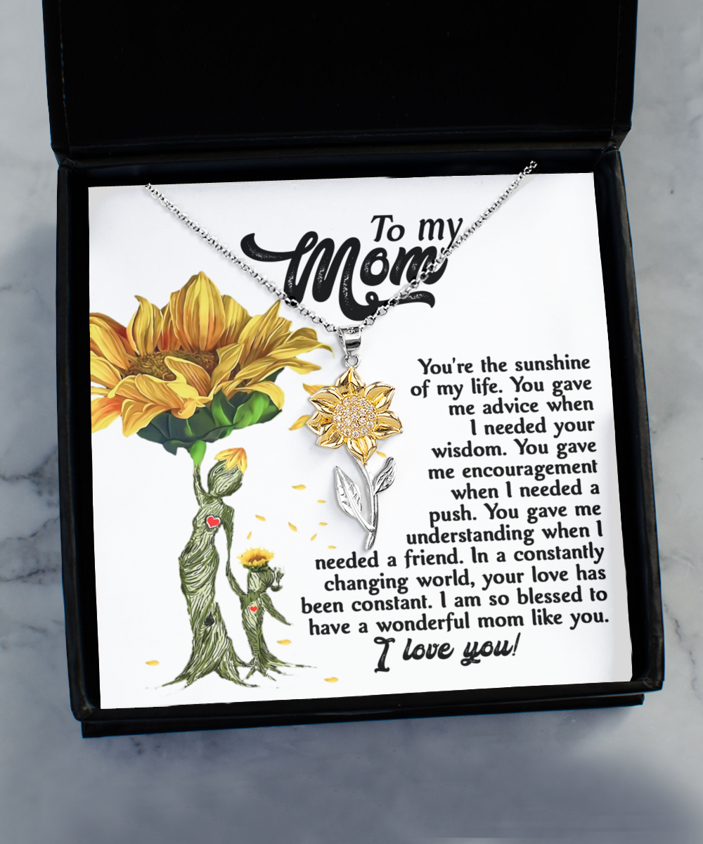 Mom | The Sunshine | Sunflower Pendant Necklace