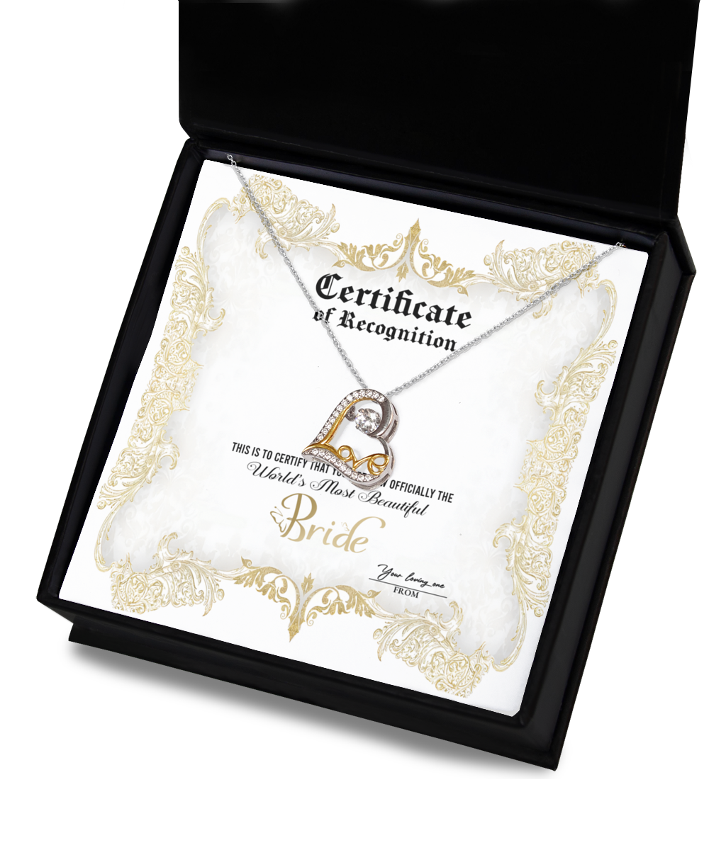 Bride | Certificate Of Achievement | Love Dancing Necklace