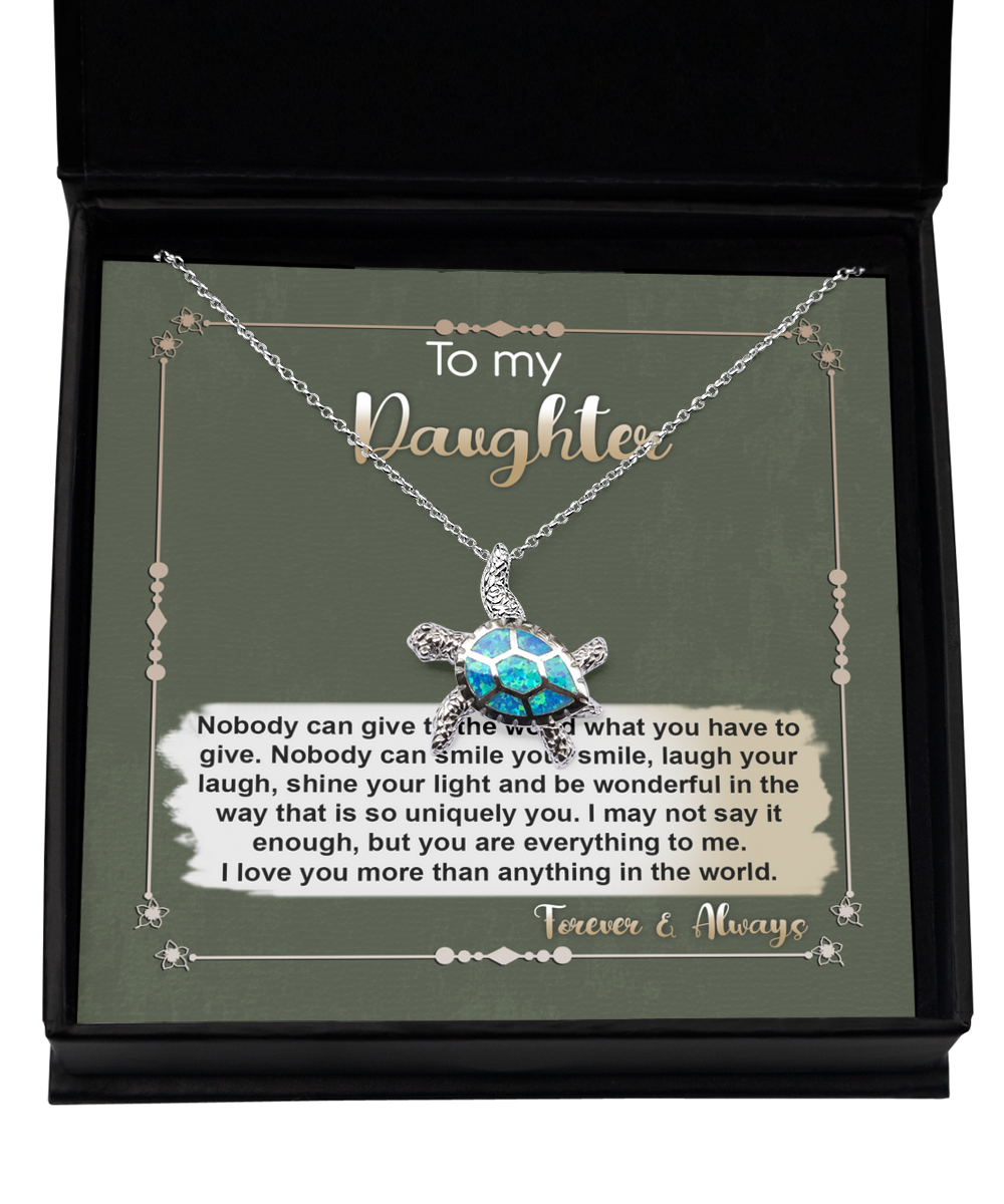 Daughter | Everything To Me | Opal Turtle Pendant Necklace