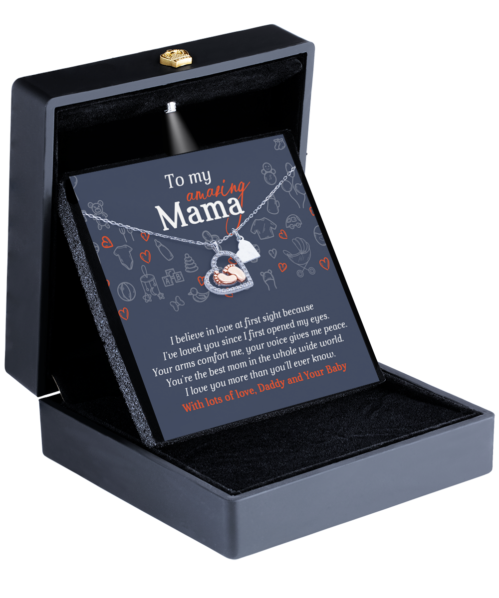 Mama To Be | Love At First Sight | Baby Feet Necklace