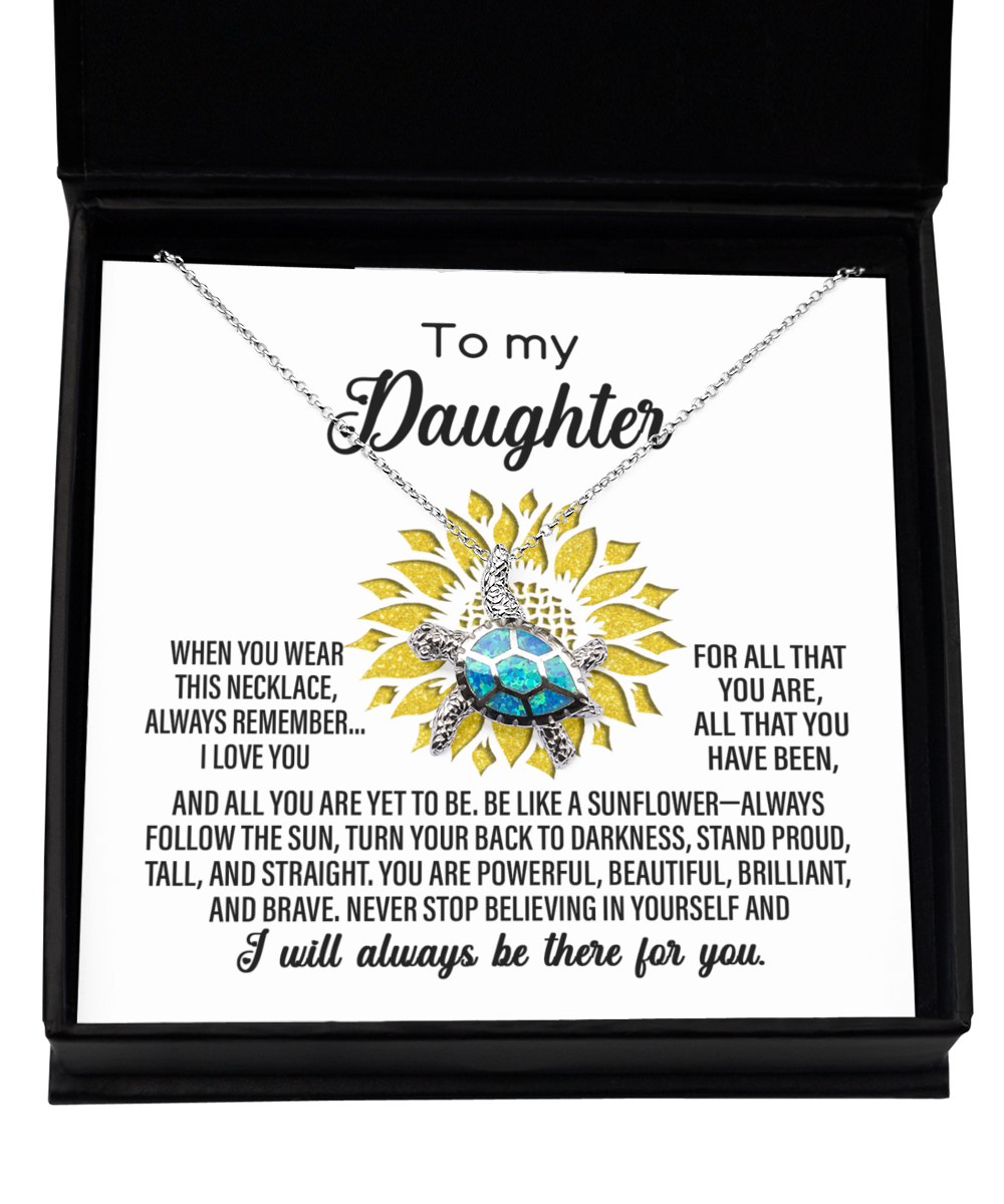 Daughter | Like A Sunflower | Opal Turtle Pendant Necklace