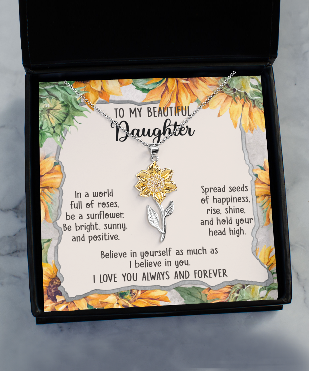 Daughter | Be A Sunflower | Sunflower Pendant Necklace