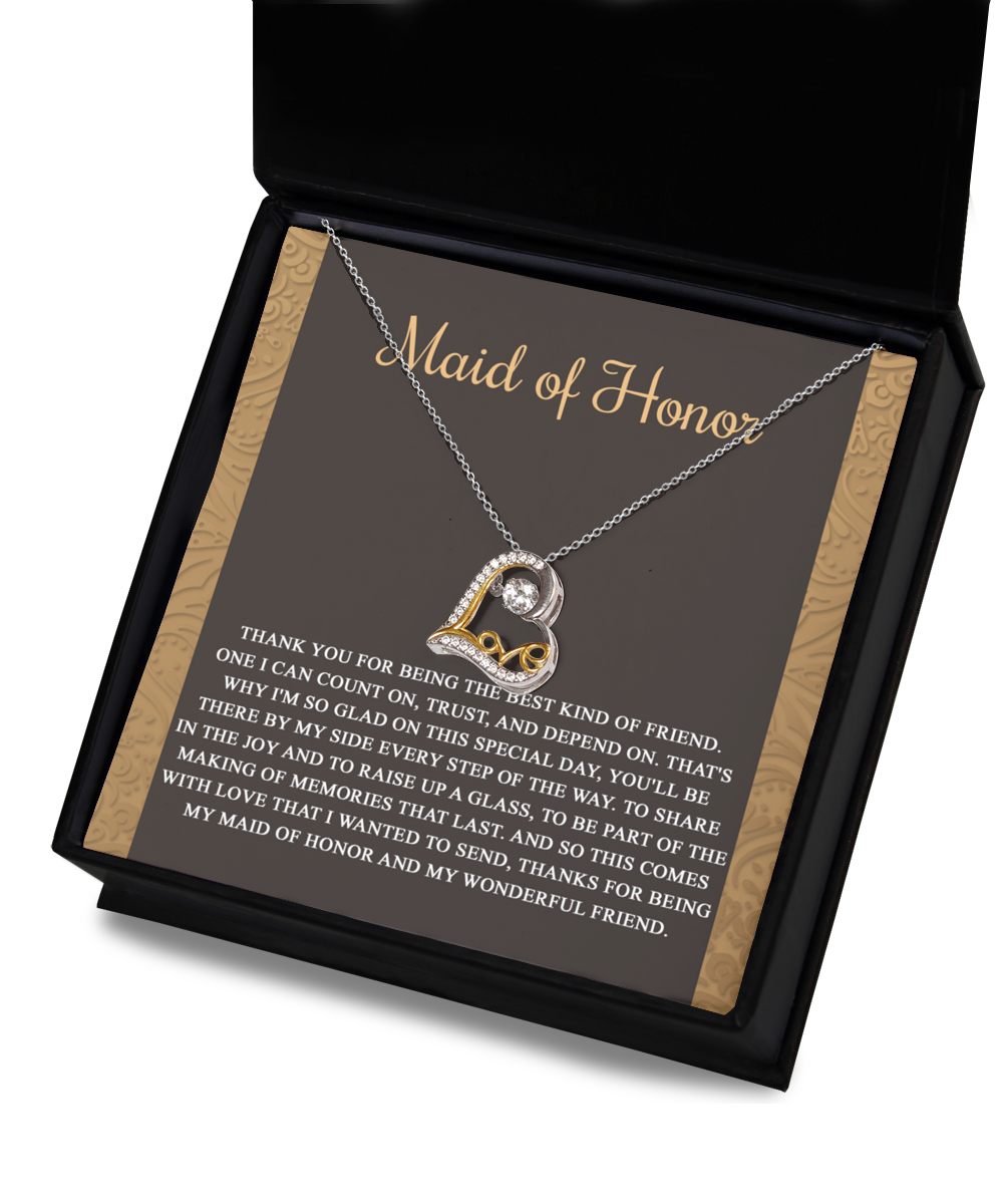 Maid of Honor | My Wonderful Friend | Love Dancing Necklace