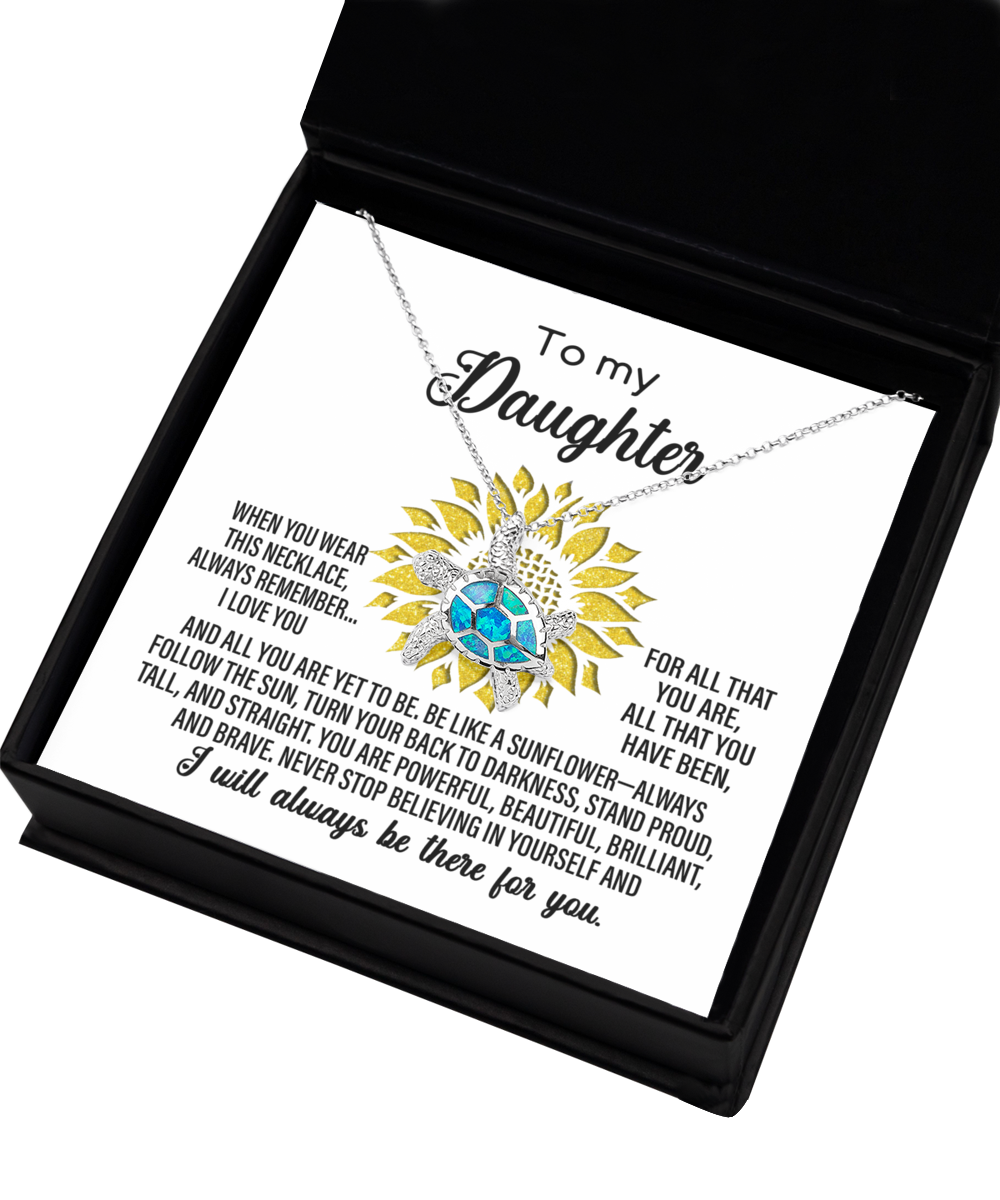 Daughter | Like A Sunflower | Opal Turtle Pendant Necklace