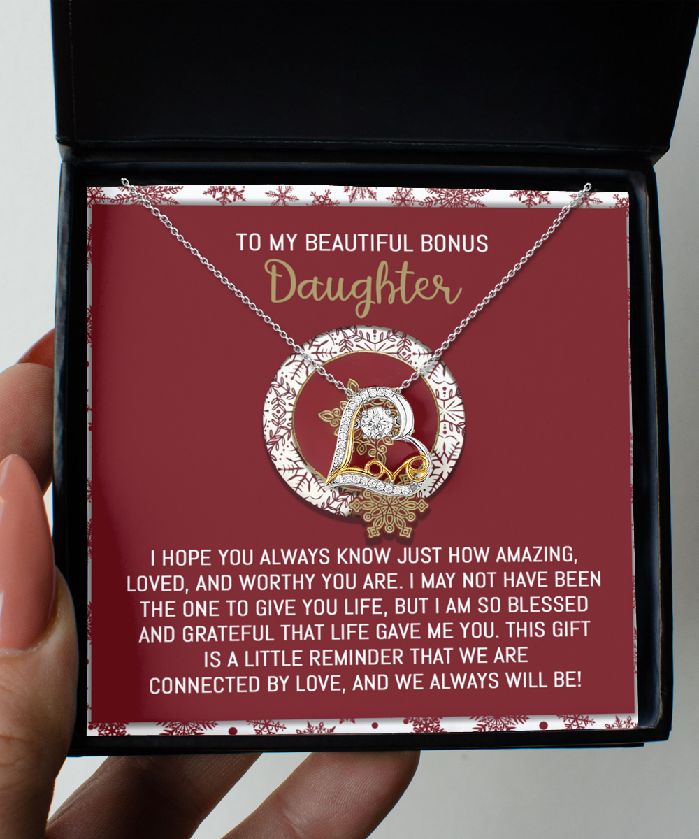 To My Bonus Daughter | Always Will Be | Love Dancing Necklace