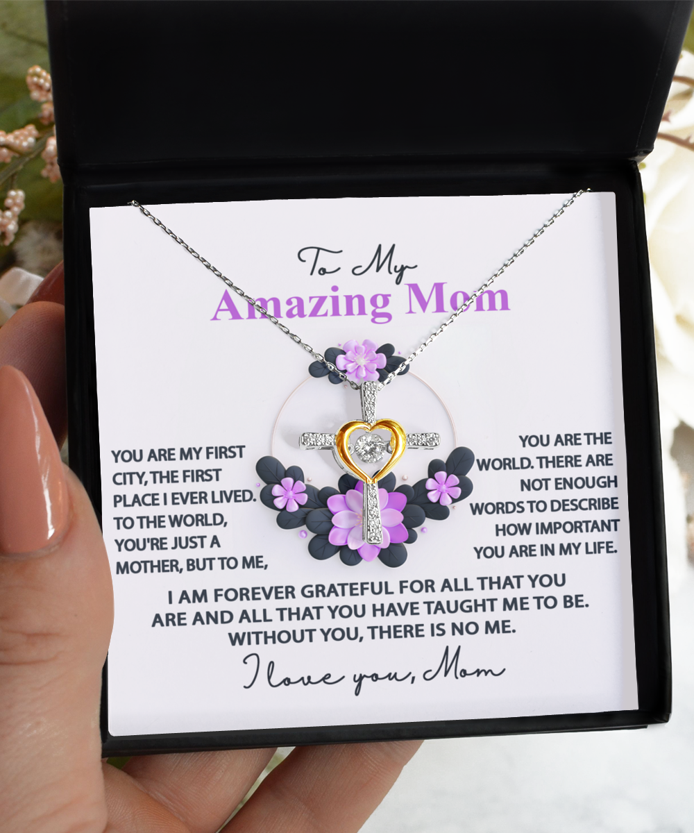 Mom | Forever Grateful | Cross Dancing Necklace