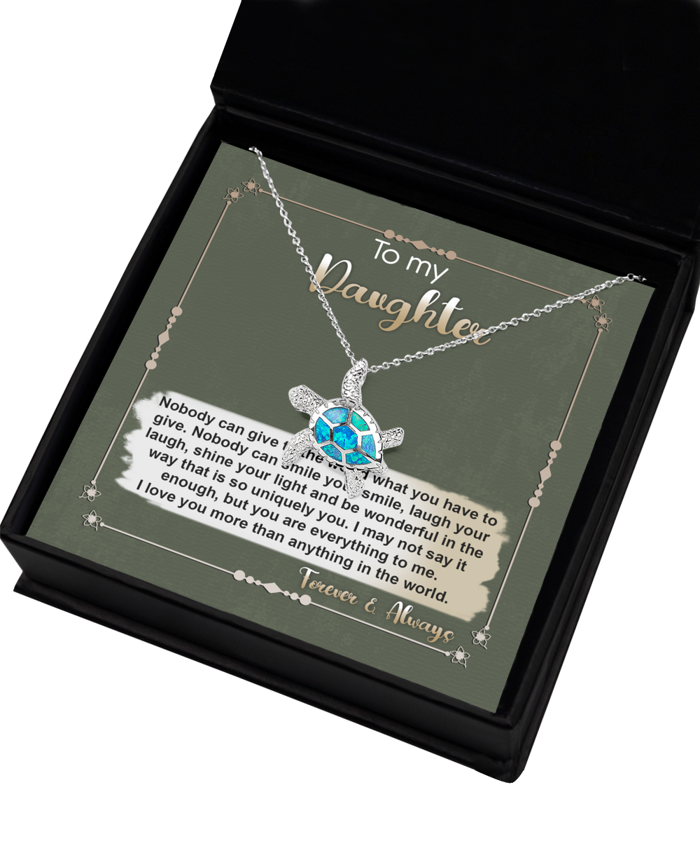 Daughter | Everything To Me | Opal Turtle Pendant Necklace