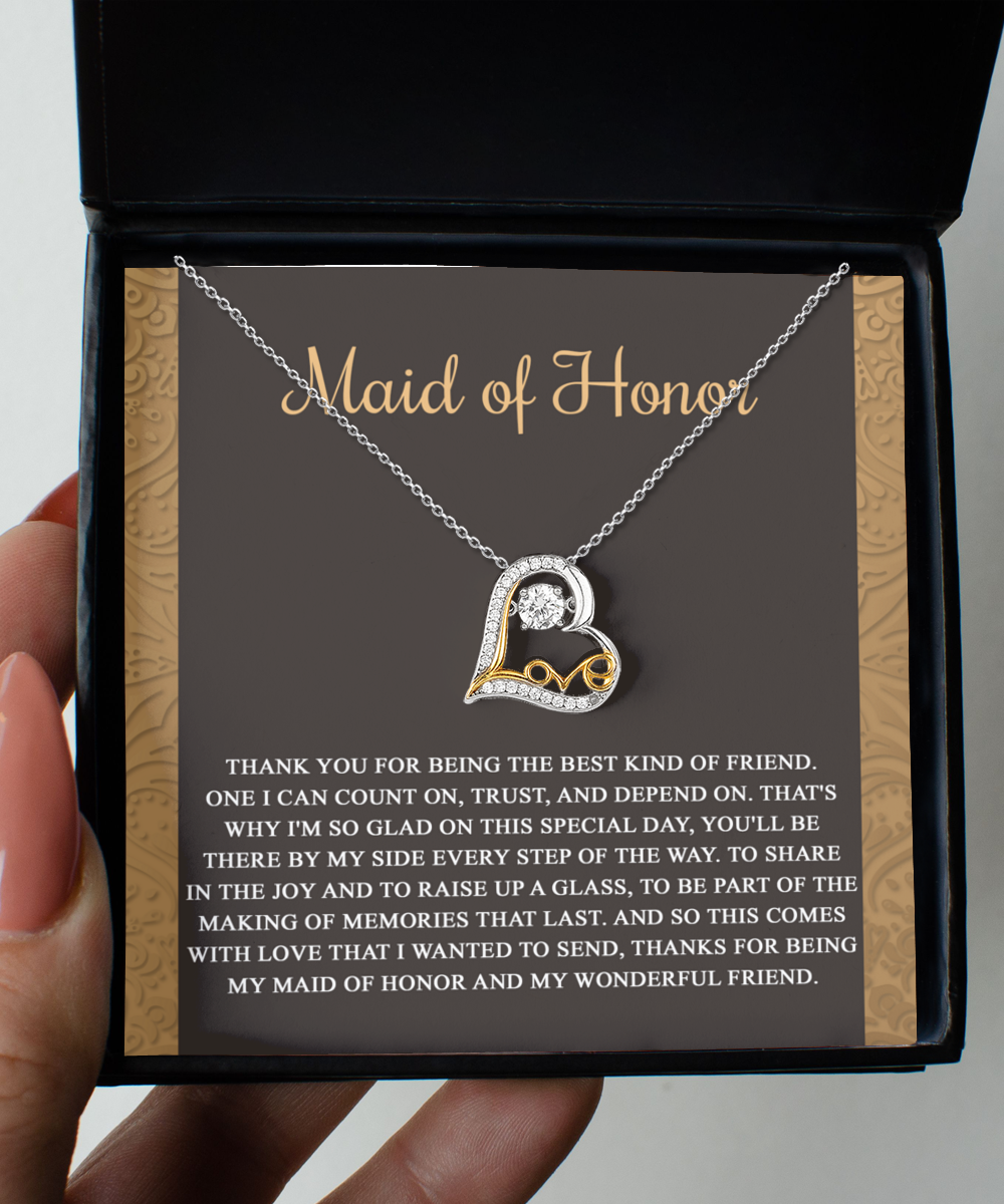 Maid of Honor | My Wonderful Friend | Love Dancing Necklace