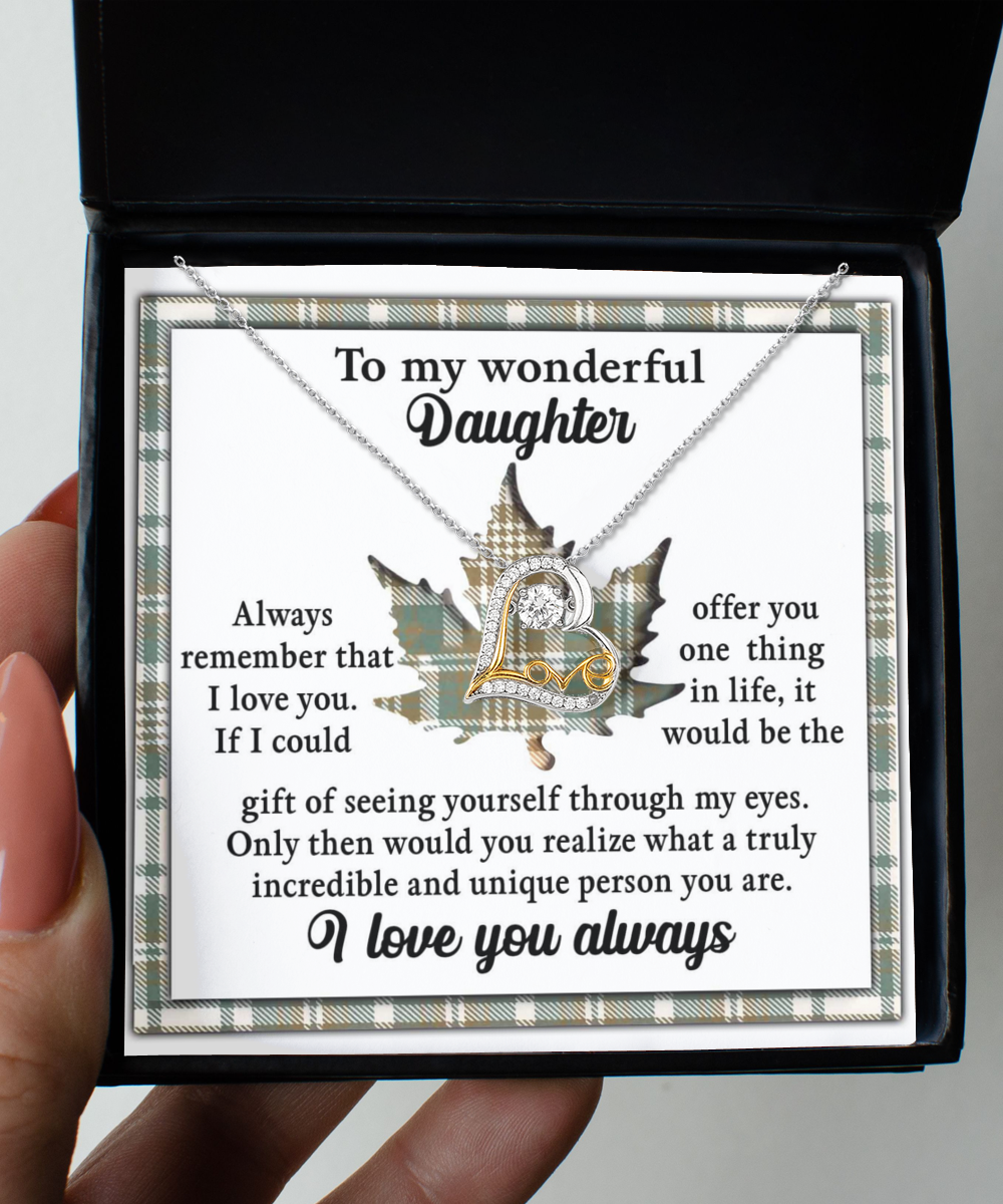 To My Wonderful Daughter | Through My Eyes | Love Dancing Necklace