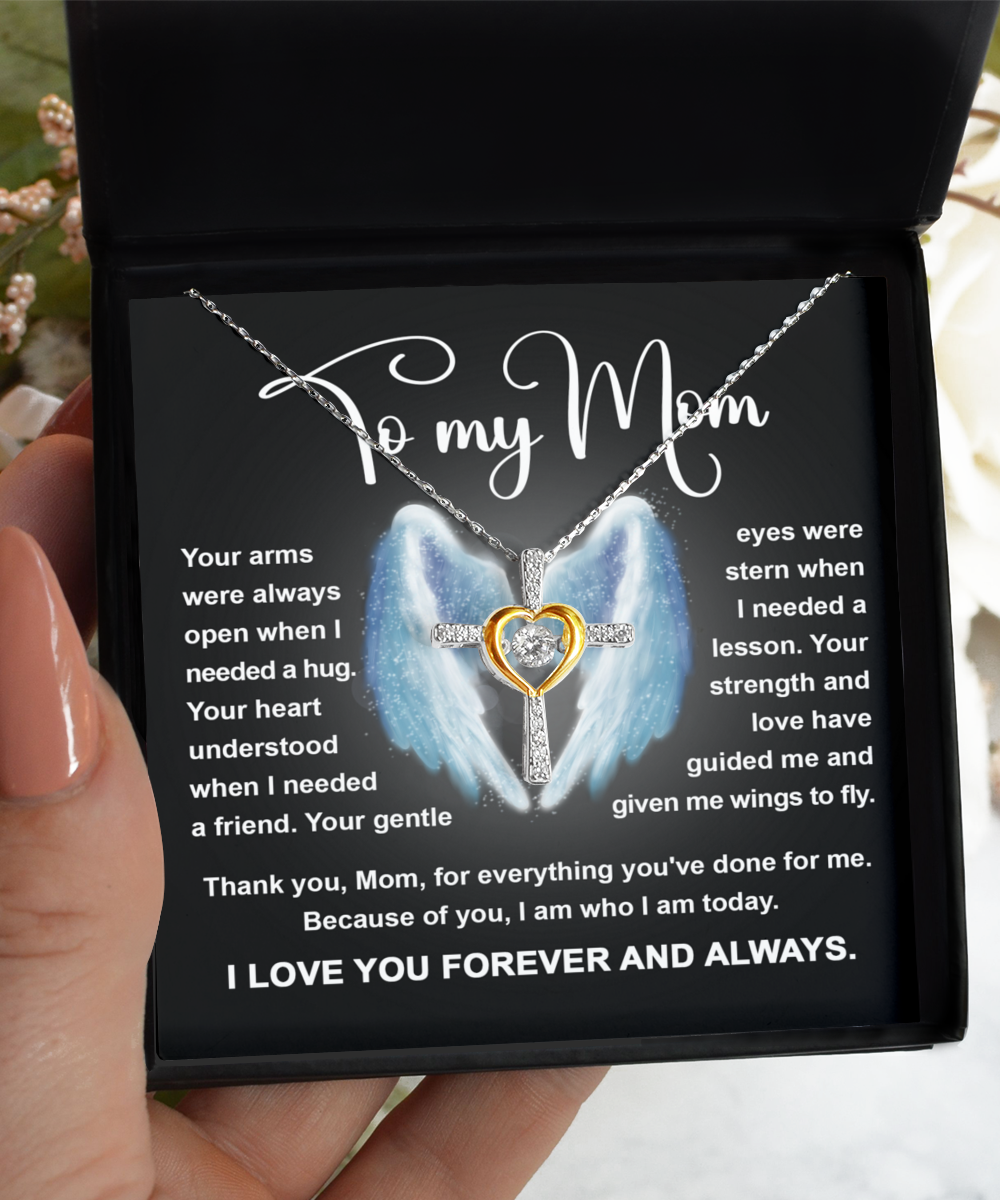 Mom | Wings To Fly | Cross Dancing Necklace