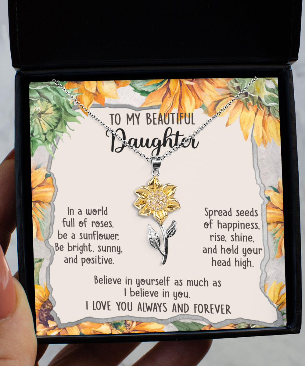 Daughter | Be A Sunflower | Sunflower Pendant Necklace