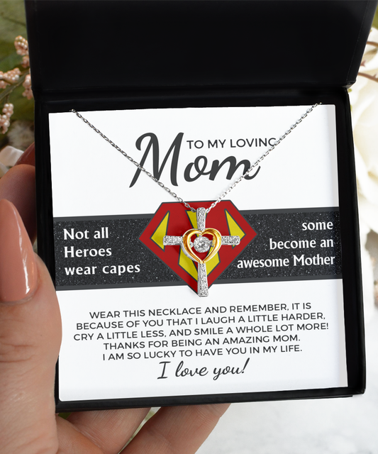 Mom | Awesome Mother | Cross Dancing Necklace