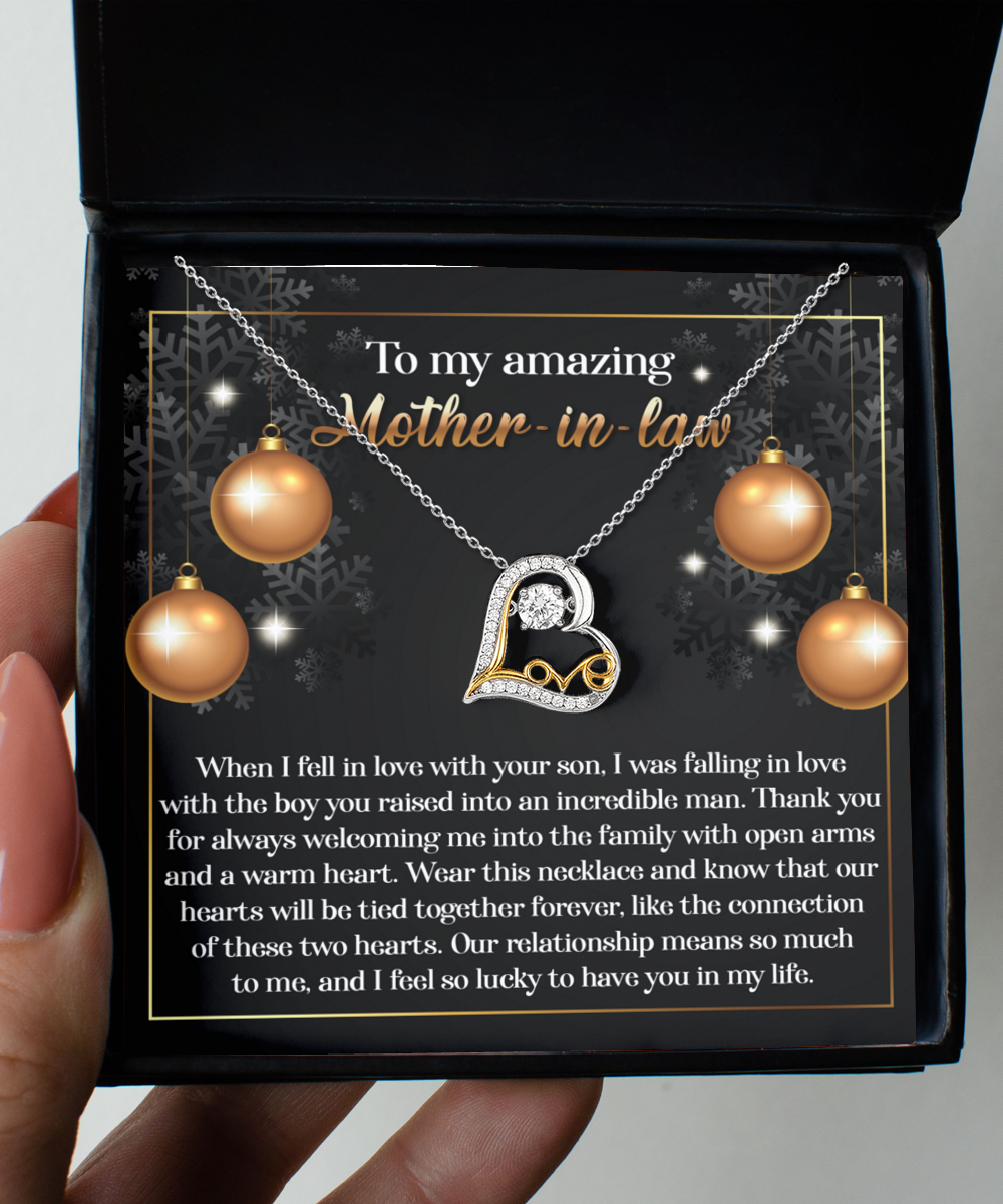 To My Amazing Mother-in-Law | Two Hearts | Love Dancing Necklace