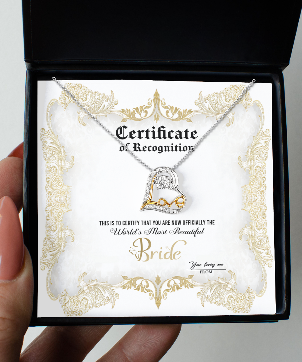 Bride | Certificate Of Achievement | Love Dancing Necklace